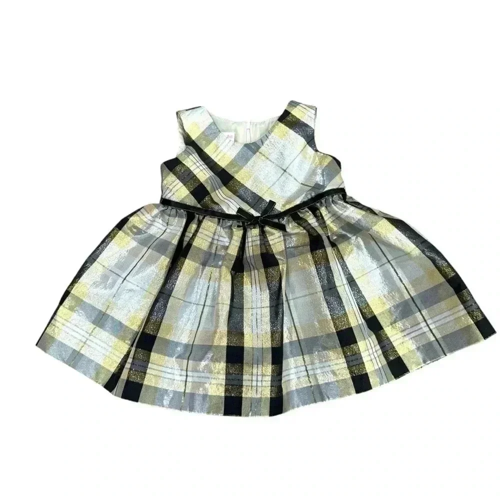 Bonnie baby plaid glittery girls dress 12m